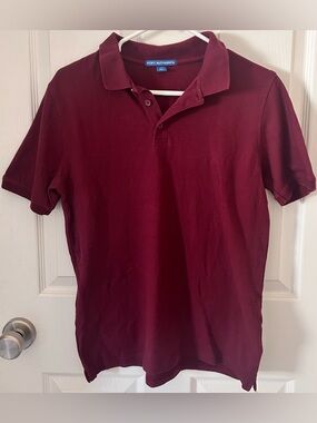 Boys Port Authority burgundy Short-Sleeve Polo